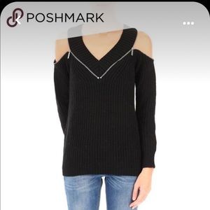 NWOT Michael Kors Cold Shoulder Jumper In Black